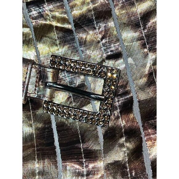 ST. JOHN Couture NWT Leopard Print One Shoulder Metallic Cocktail Dress Size 6 - Picture 12 of 14